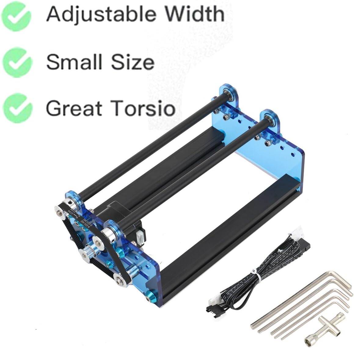 WEBCAB Rodillo giratorio láser, grabador láser eje Y rodillo rotatorio módulo de grabado eje 360 giratorio, máquina grabadora para grabar objetos