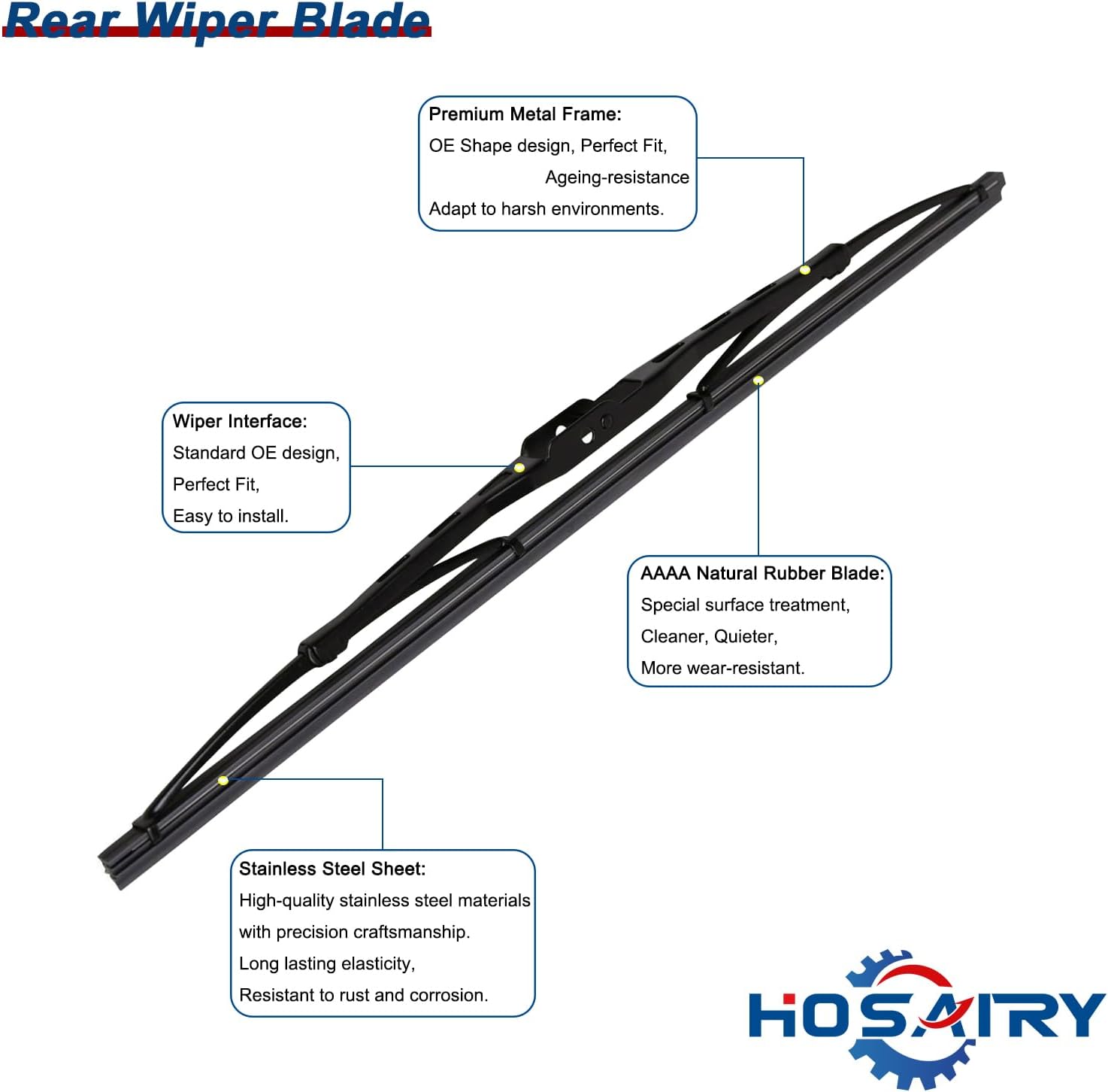 Juego de limpiaparabrisas trasero para Porsche Cayenne 2003-2009 2010 Conjunto de limpiaparabrisas trasero 95562804002