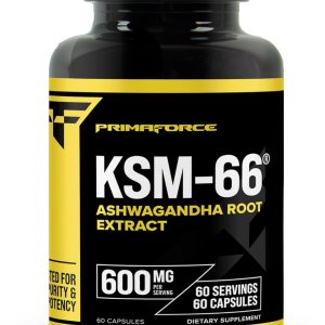 Primaforce KSM-66 Extracto de raíz de Ashwagandha (600 mg)  60 cápsulas vegetales  Withanólidos de alta potencia al 5% con BioPerine Primaforce KSM-66 Extracto de raíz de Ashwagandha (600 mg)  60 cápsulas vegetales  Withanólidos de alta potencia al 5% con BioPerine