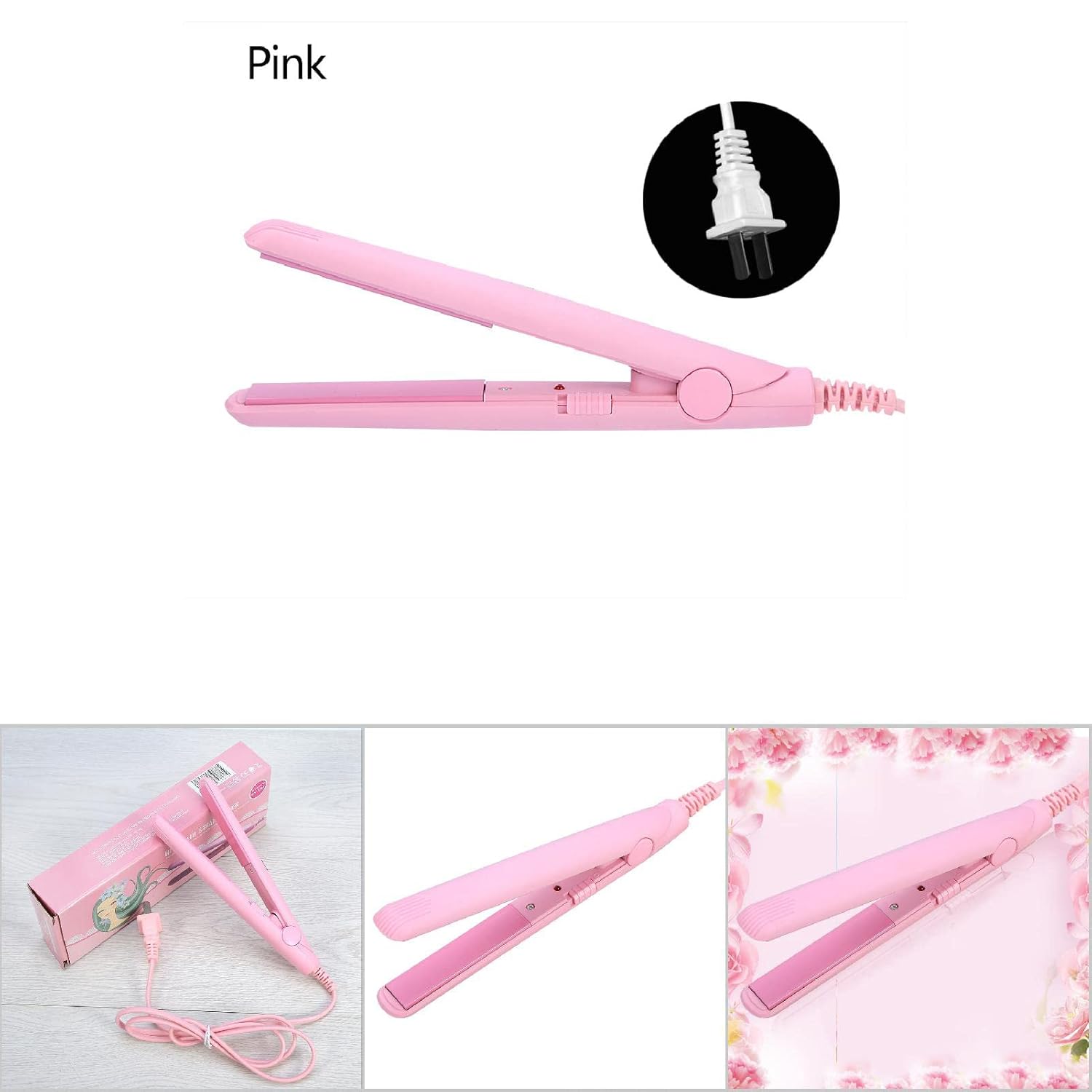 2 en 1 Mini plancha de pelo 4 colores cerámica turmalina ajuste temperatura temperatura belleza plancha plana calefacción rizador para peinar el