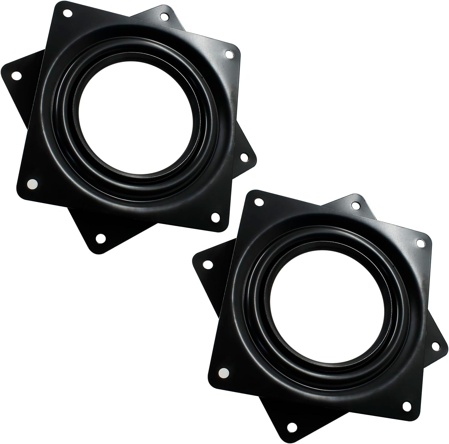 Suiwotin Juego de 2 platos giratorios cuadrados Lazy Susan de 4 pulgadas, resistentes, con rodamiento de bolas de acero, bandeja giratoria para mesa