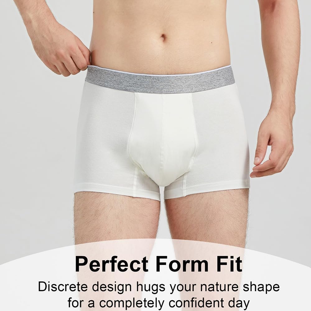 Ropa interior para incontinencia para hombre, lavable, de algodón a prueba de fugas, 1.7 fl oz, protección contra fugas de la vejiga, paquete de 2