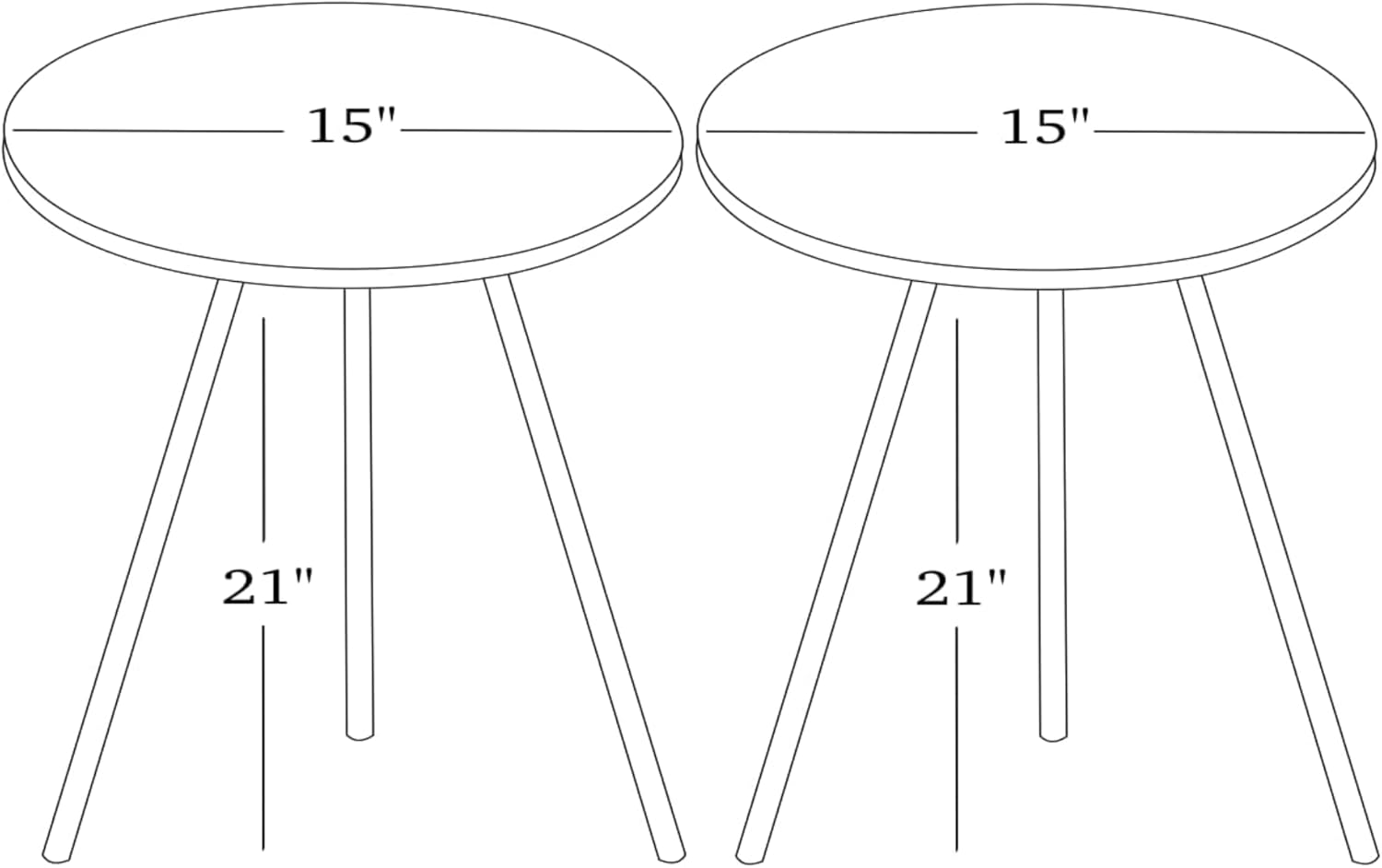 SUNRISE HOME DECOR – Juego de 2 mesas auxiliares redondas de madera con aspecto de mármol para espacios pequeños, mesita de noche, mesa de noche,