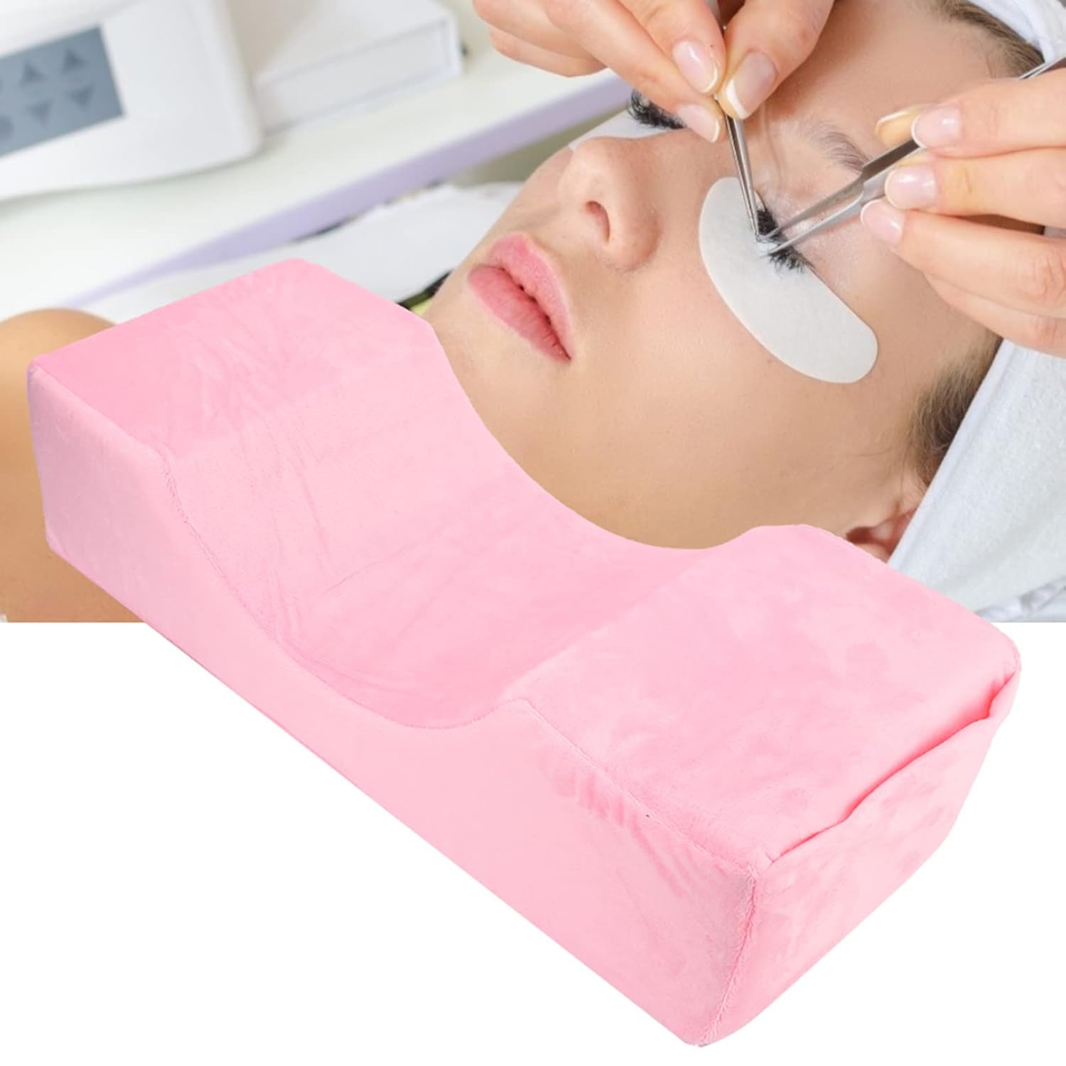 Almohada para reposacabezas con soporte para el cuello en forma de U, almohada de extensión de pestañas de injerto de maquillaje, almohada de