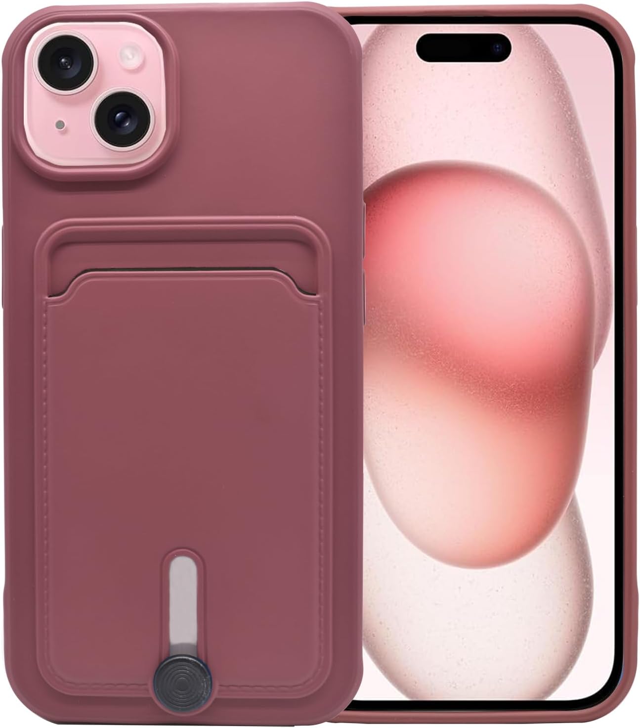 Unov Funda compatible con iPhone 15 Plus (2023), iPhone 14 Plus (2022) de 6.7 pulgadas, funda protectora delgada de TPU suave con tarjetero fácil de