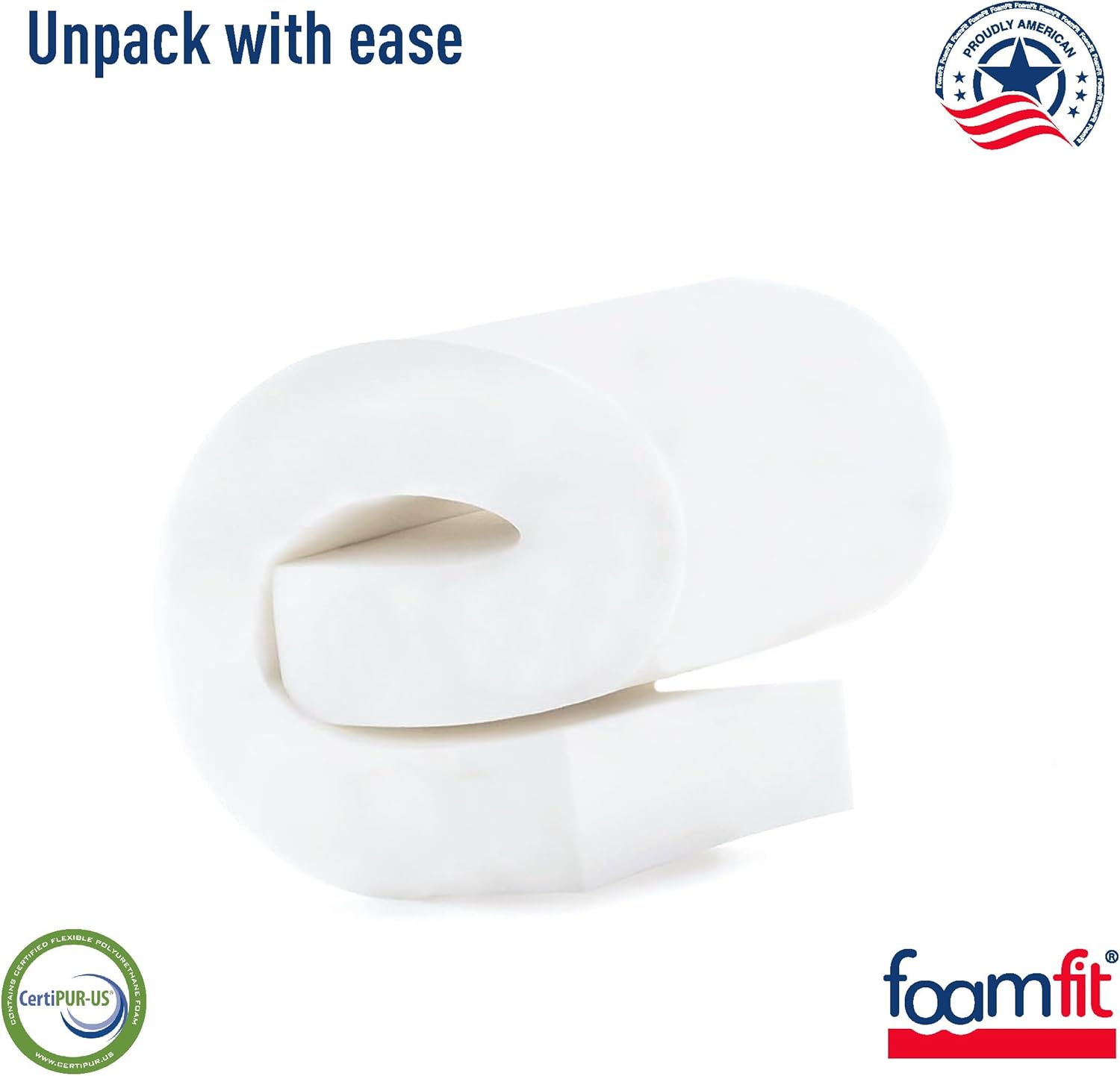 FoamFit Espuma de tapicería de 5 pulgadas de grosor, 24 pulgadas de ancho, 24 pulgadas de largo, alta densidad, 1.8 libras, 46 ILD firme reemplazo