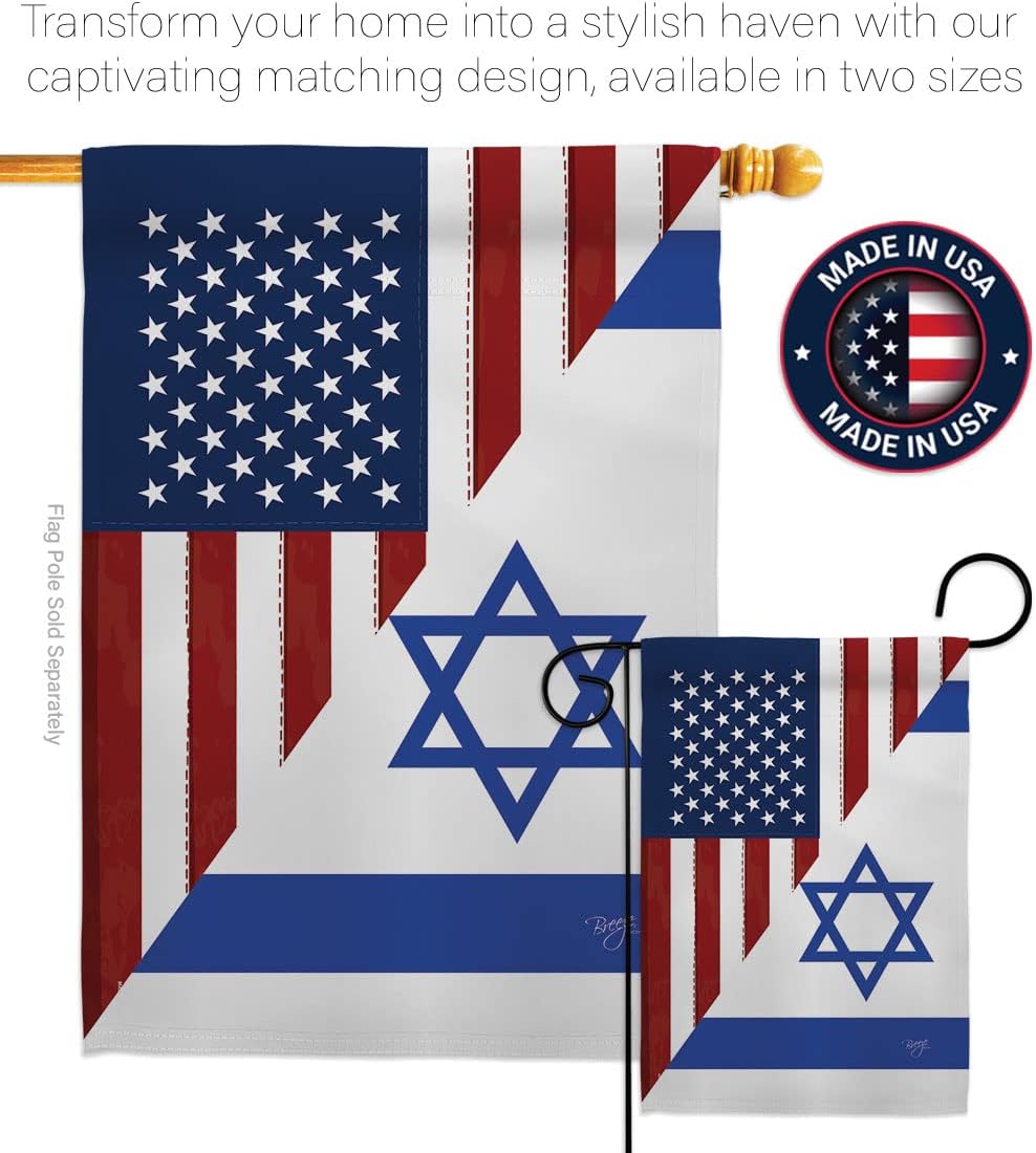 Bandera estadounidense Israelí Bandera de Israel, 2 piezas de pancartas de pared para habitación, patio, césped, jardín, tapiz interior al aire