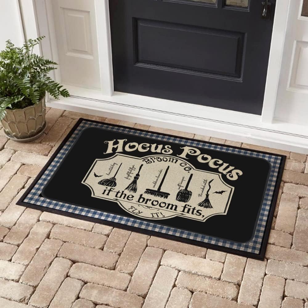 Hocus Pocus, tapete decorativo de bienvenida de Halloween, 17 x 29 pulgadas, tapete decorativo antideslizante y lavable, para interiores y