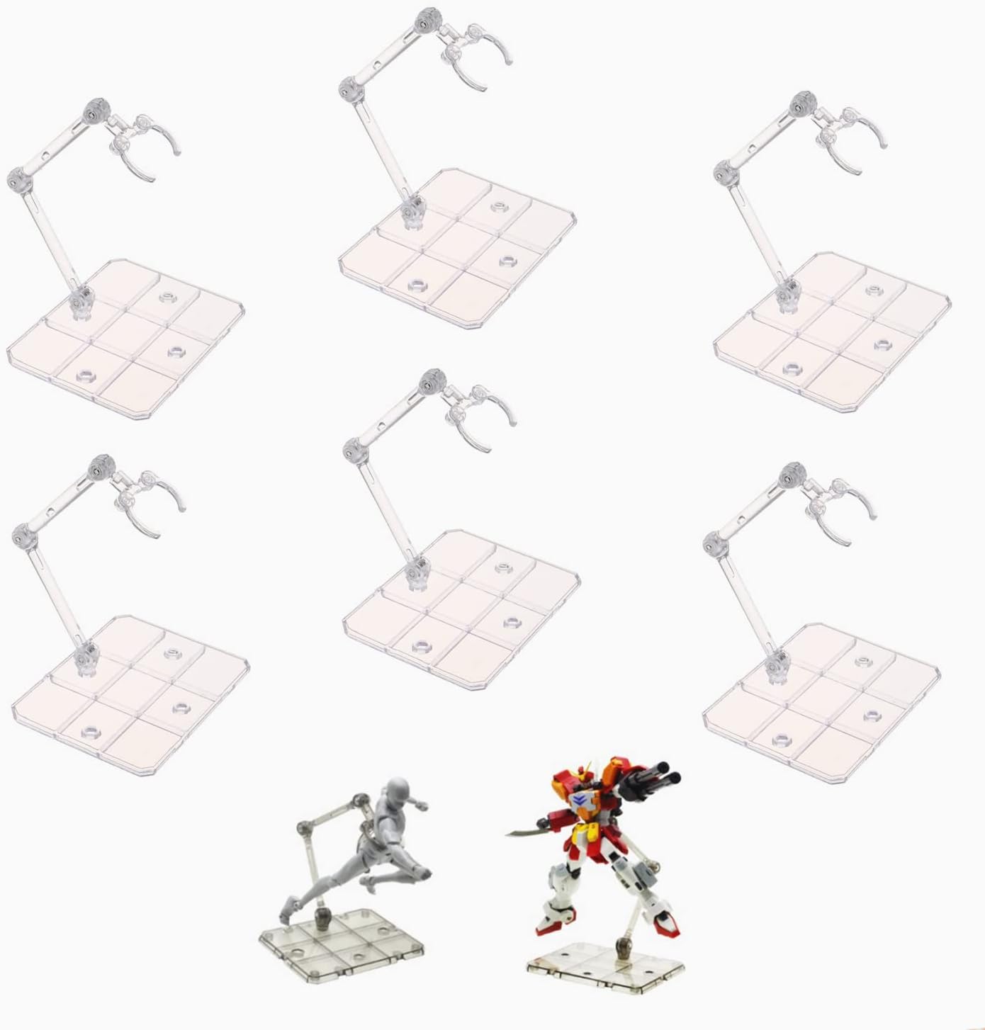 6 piezas de soporte para figuras de acción HG144, base de exhibición, soporte para modelo de muñeca compatible con HG RG SD SHF Gundam 144 Toy Clear