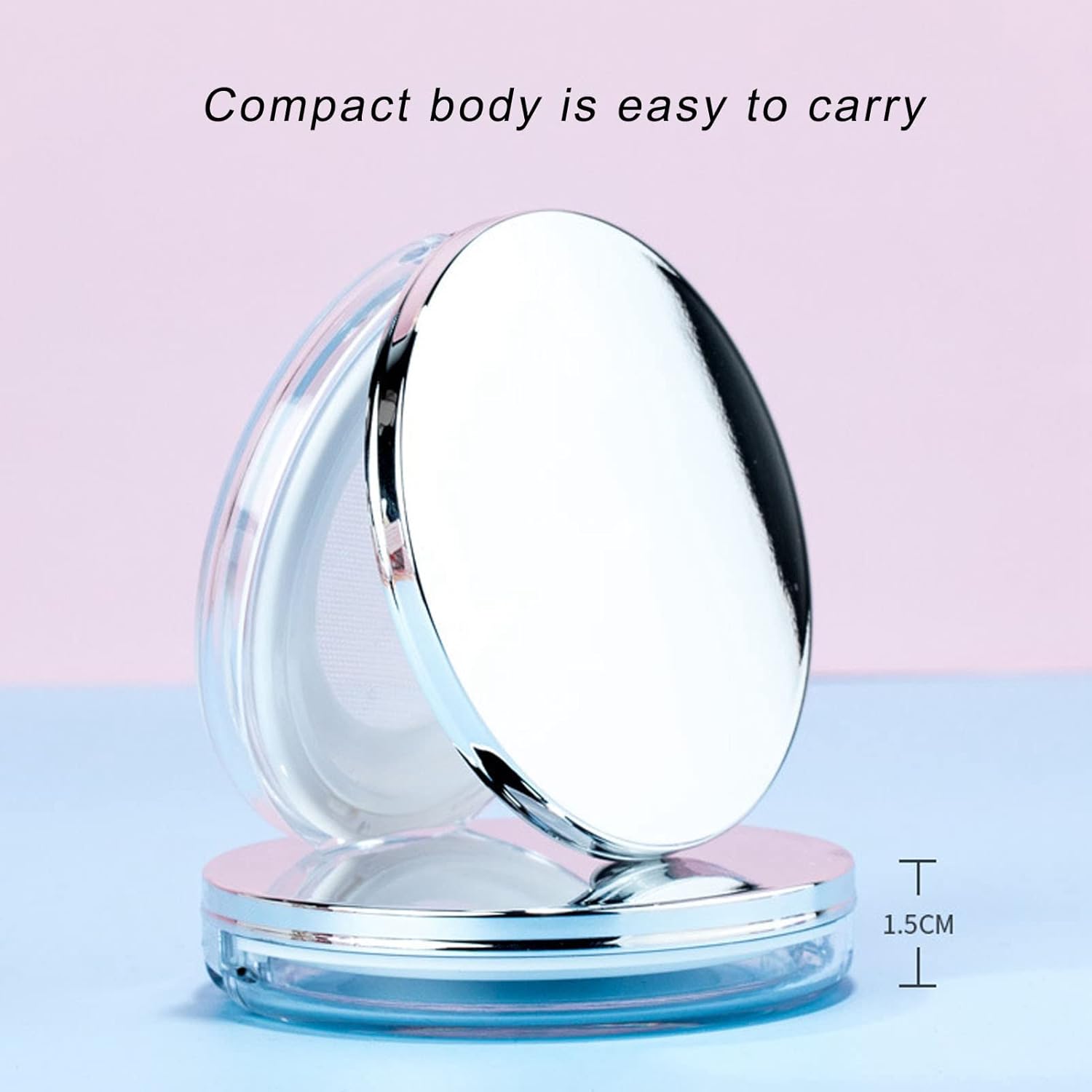 Caja de polvo suelto recargable, contenedor de plástico reutilizable vacío de 0.11 oz con soplo de polvo, estuche de maquillaje portátil para