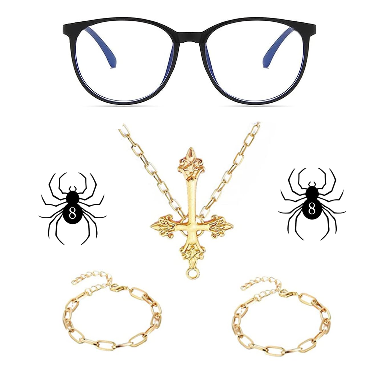 Anime Cosplay Necklace,Anime Cross Necklace with 2PCS Bracelet Costume Accessories (B)