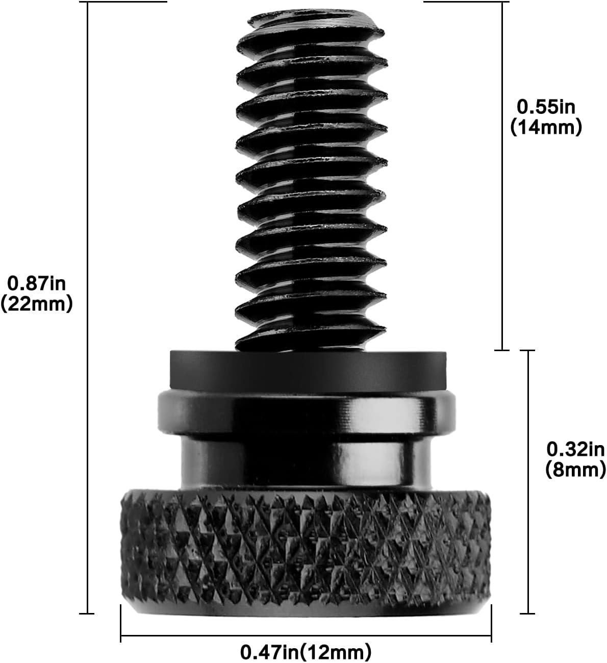 Tornillo de asiento de motocicleta, tornillo de montaje moleteado para guardabarros trasero, 14 “-20 roscas de repuesto para Harley Touring