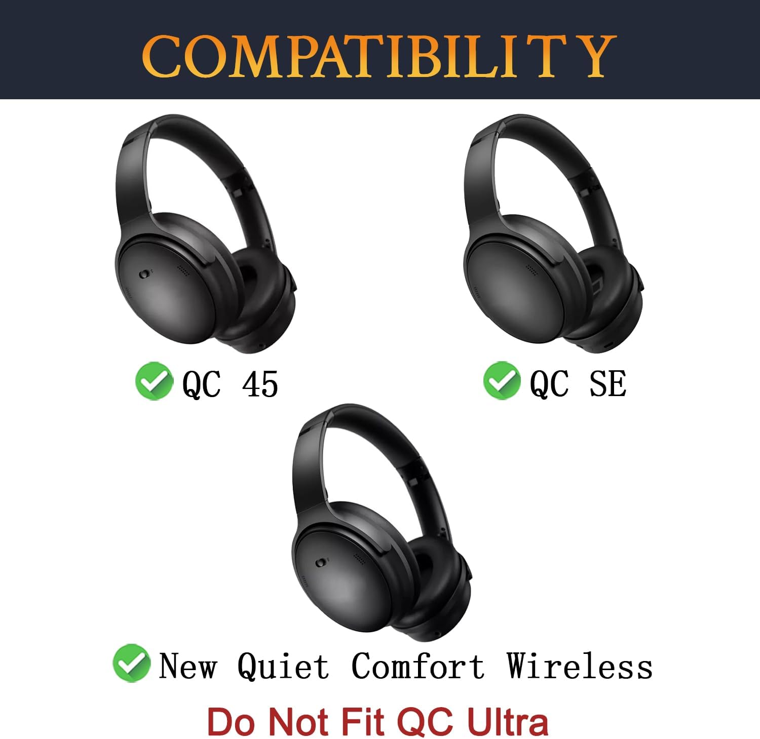 SOULWIT Almohadillas de gel de enfriamiento de repuesto para Bose QuietComfort 45 (QC45)QuietComfort SE (QC SE)Nuevos auriculares inalámbricos Quiet
