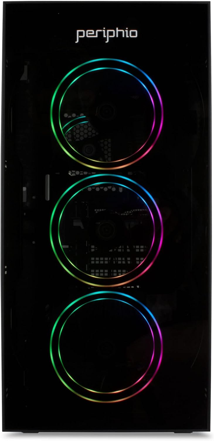 Periphio Ember – Computadora para juegos, RGB, Intel Quad-Core i5, 16 GB de RAM, SSD de 120 GB + 1 TB 7200 RPM HDD, PC para juegos Windows 10,