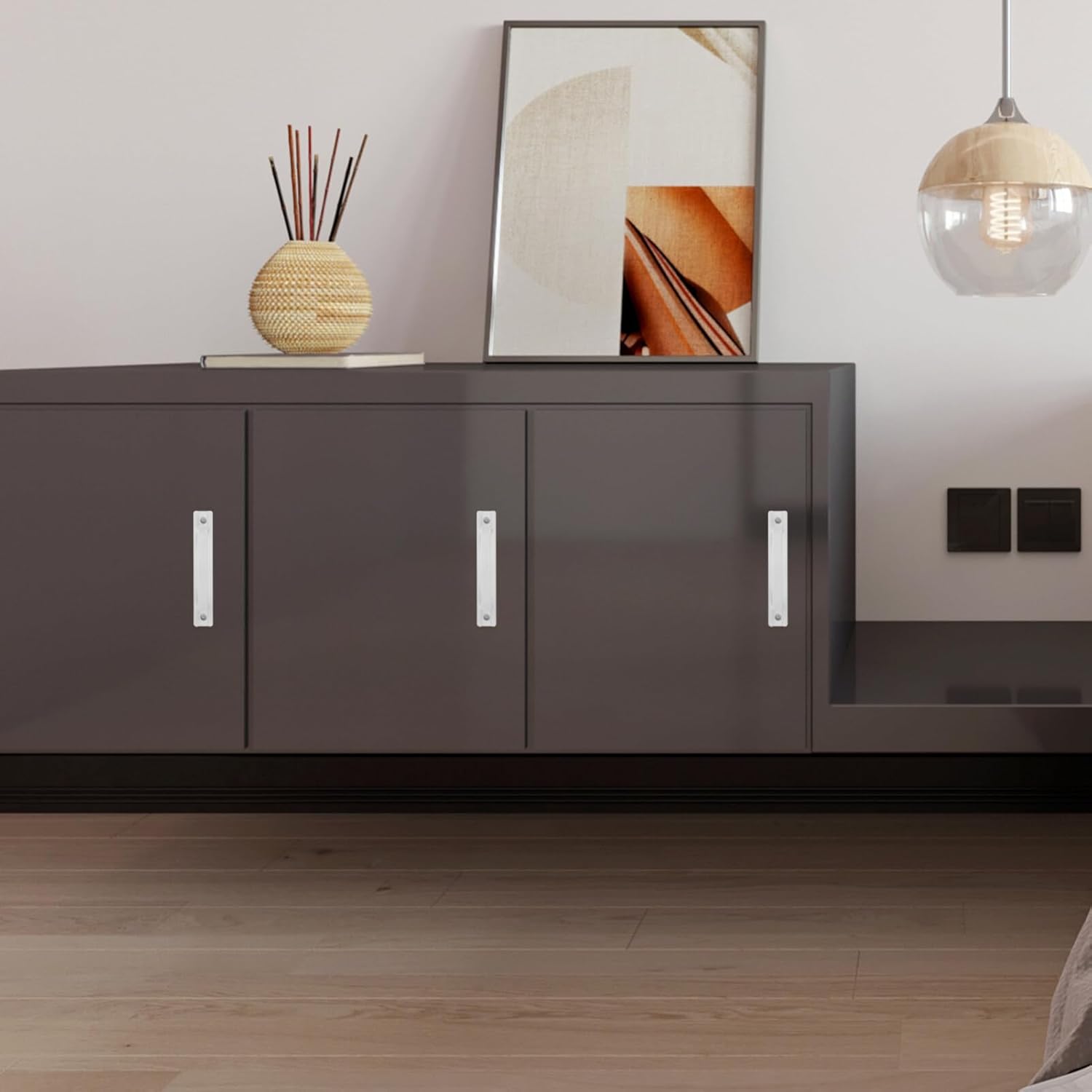 Uonlytech Manija de puerta corrediza para puerta, manijas de muebles, manijas de gabinete de cocina, manijas de armario, manijas de armario, manijas