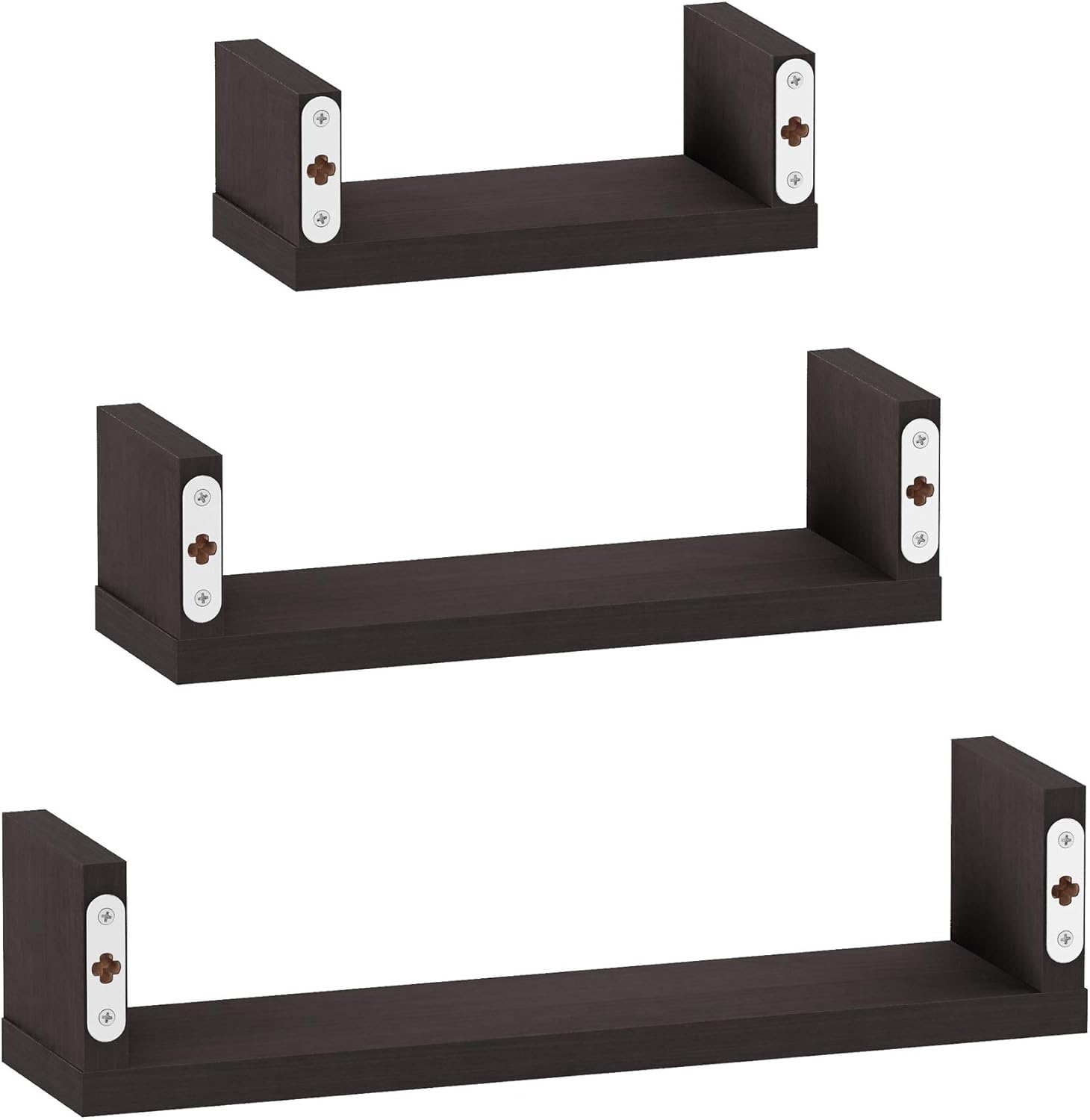 FURINNO Estantes flotantes montados en la pared Indo, Espresso