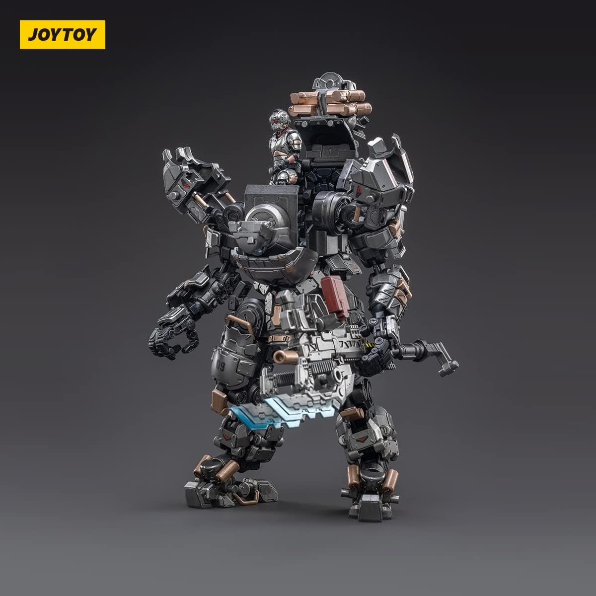 JOYTOY 125 Hueso de acero H09 Mecha y figura de acción Colección piloto Modelo militar Fuente oscura (Silver Guardian)