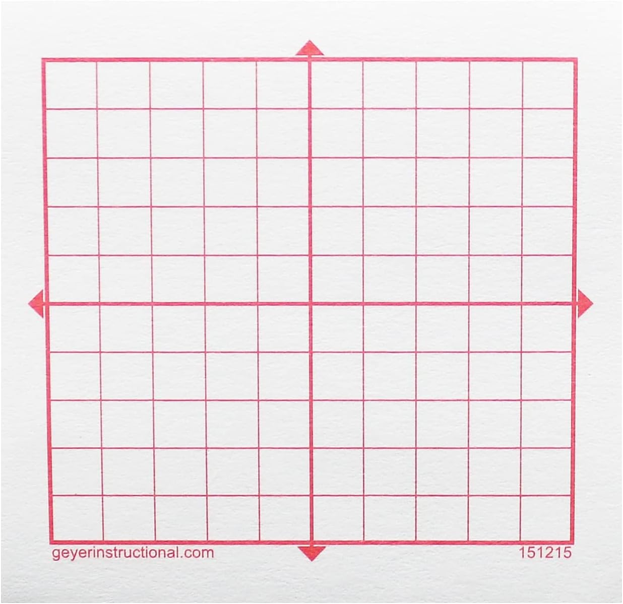 Geyer Instructional Products 151215 10×10 Square XY Axis, Graficando Notas Post-It, 4 paquetes de 100 hojas, 400 hojas en total