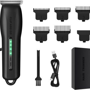 Cortapelos y recortadora de pelo recargable inalámbrica, recortadora de barba para hombres, recortadora de barba ajustable con 5 peines límite, kit Cortapelos y recortadora de pelo recargable inalámbrica, recortadora de barba para hombres, recortadora de barba ajustable con 5 peines límite, kit