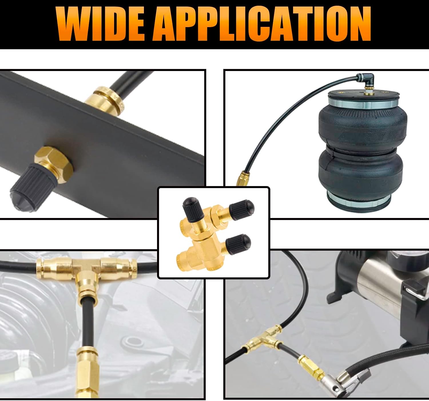 Adaptador de válvula Schrader de inflado de aire de 14 de pulgada con empuje para conectar (aprobado por DOT) para tubería de línea de aire de 14