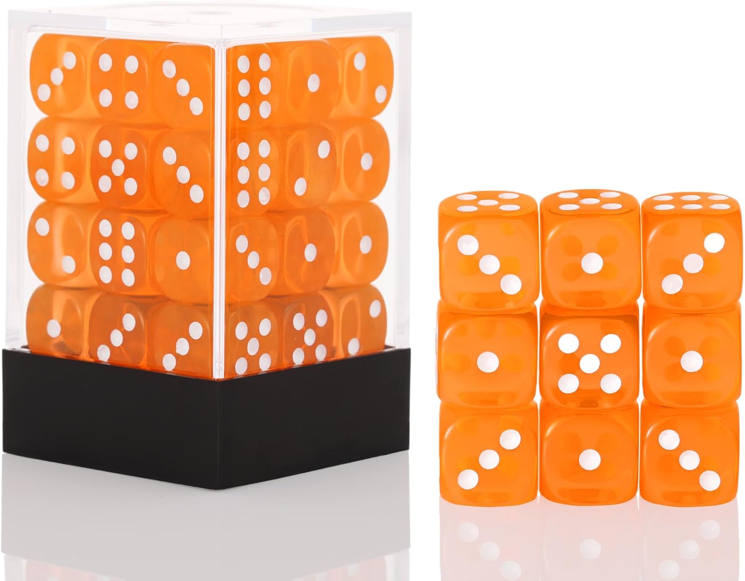 Juego de dados de 36 piezas de 0.472 pulgadas, 6 caras, juego de dados D6 de colores translúcidos, dados estándar de 6 caras para juegos de mesa,