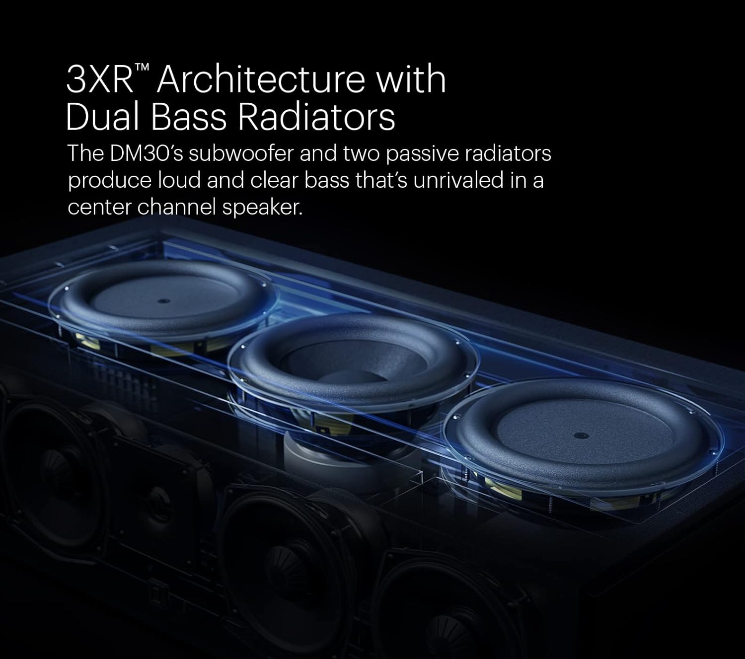Definitive Technology Dymension DM30 – Altavoz de canal central insignia, matriz de 5 controladores – (4) woofers de rango medio de 4 pulgadas y (1)