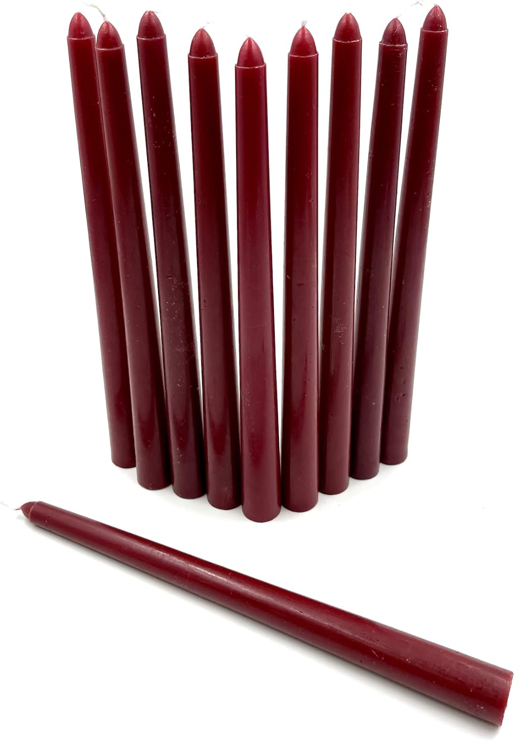 Velas cónicas de color sólido de 12 pulgadas, sin perfume, juego de 12 mechas de algodón sin goteo hechas a mano, cera prémium para iglesia, hogar,