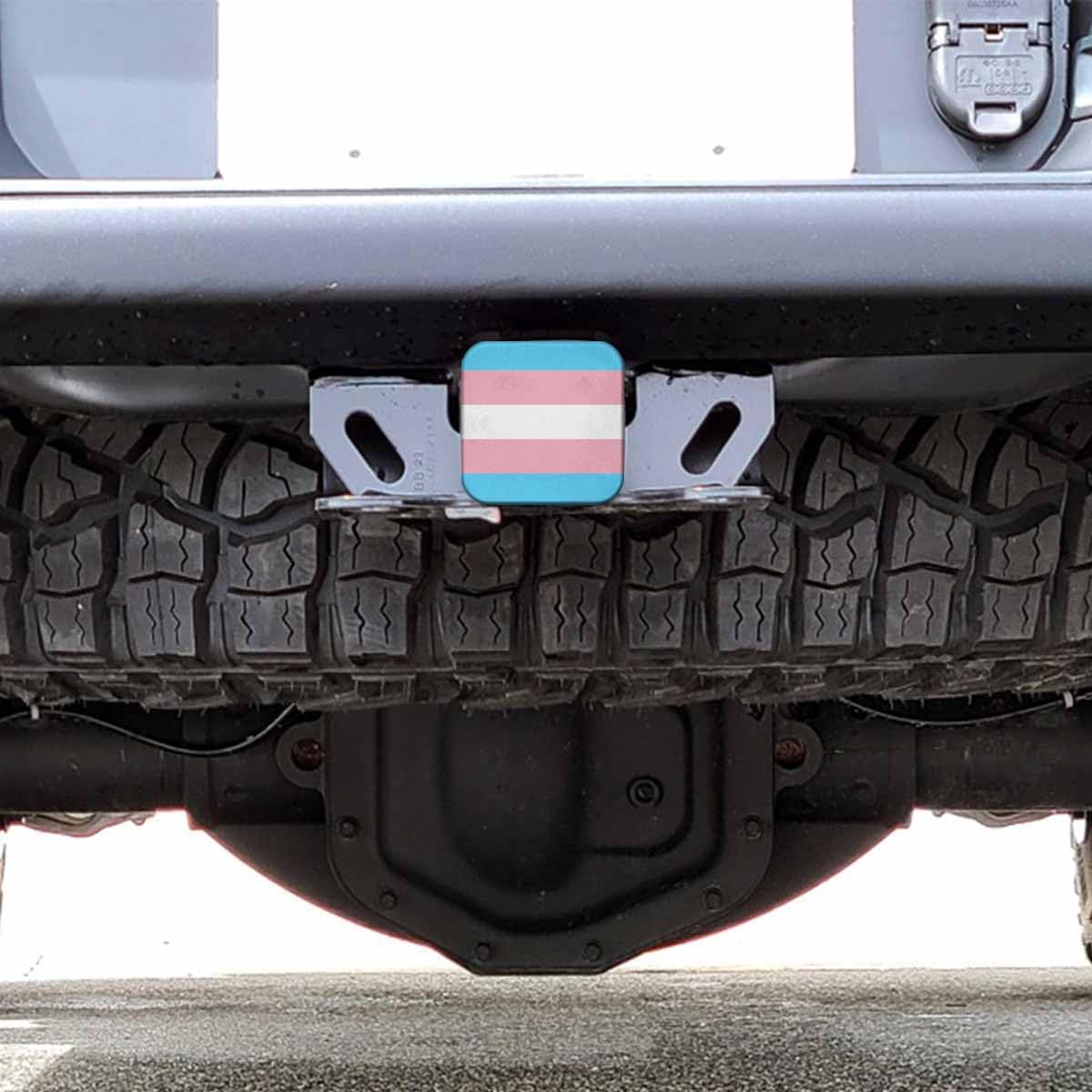 Beabes Cubierta de enganche para receptor de bandera del orgullo transgénero, color azul claro, rosa, bandera del orgullo LGBT, cubierta de enganche