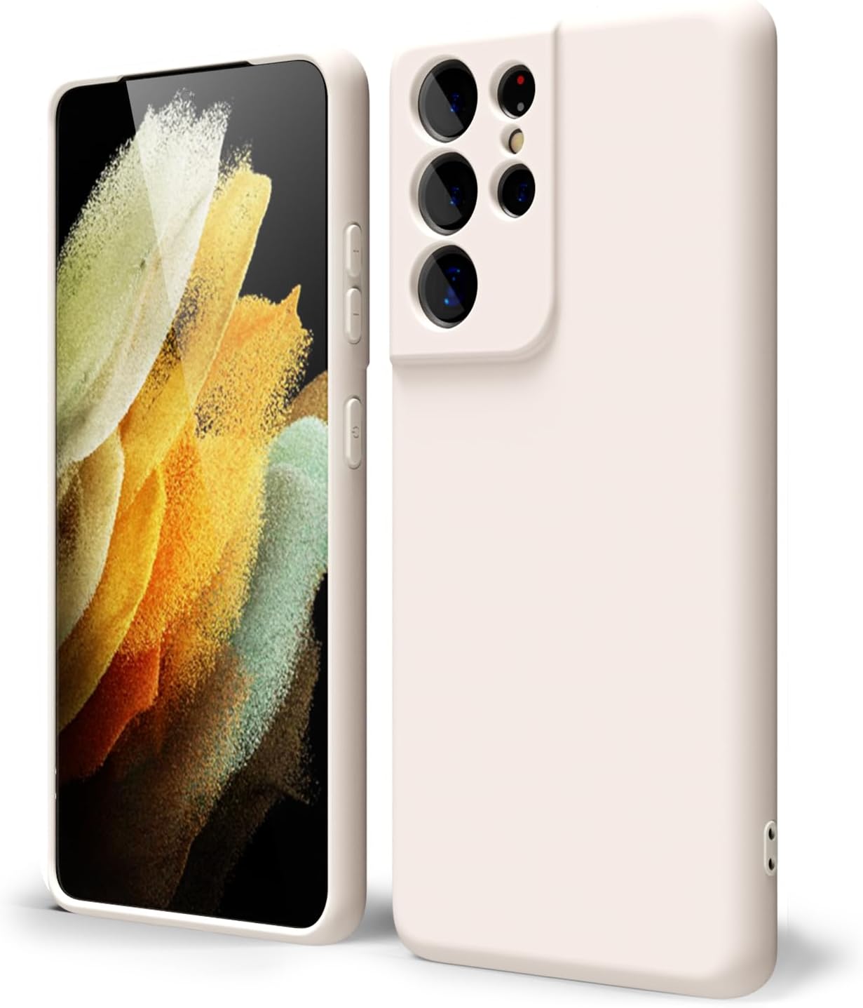 oakxco Funda para teléfono Samsung Galaxy S21 Ultra con agarre de silicona líquida, bonita funda delgada y delgada de goma suave de TPU lisa para
