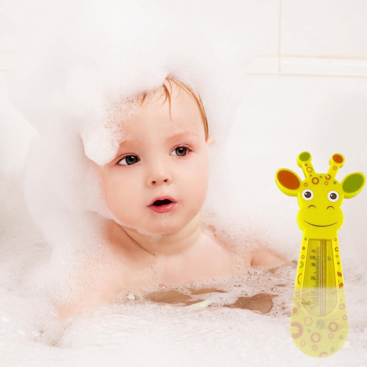 Termómetro de baño para bebé, termómetro de temperatura del agua del baño de jirafa, termómetro flotante de juguete para bañera y piscina para baño