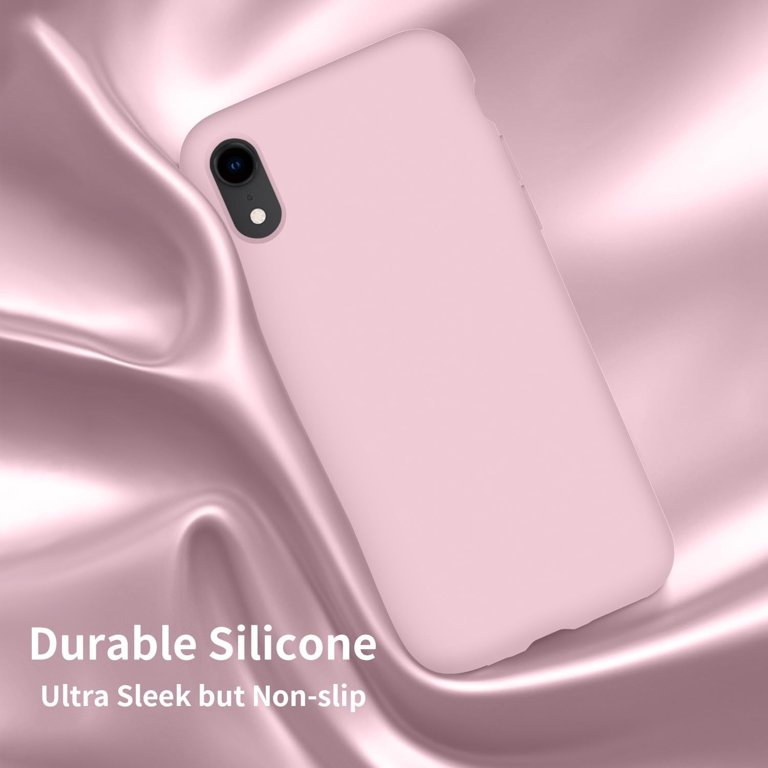 Cordking Funda para iPhone XR, funda de silicona ultra delgada a prueba de golpes con forro de microfibra suave antiarañazos, 6.1 pulgadas, color