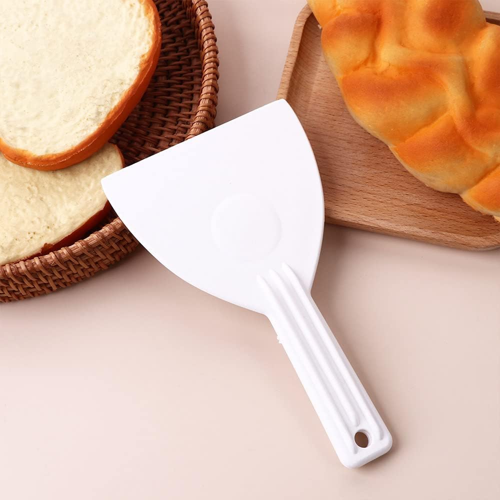 Raspadores de masa de plástico con asa, raspadores de pasteles, herramientas más suaves para decoración de pasteles, pan y pasteles, raspador de