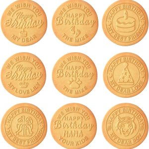 Orapink Sello de galletas de cumpleaños personalizado con tu apellido. Sello de cortador de galletas personalizado para hornear fondant, glaseado, Orapink Sello de galletas de cumpleaños personalizado con tu apellido. Sello de cortador de galletas personalizado para hornear fondant, glaseado,