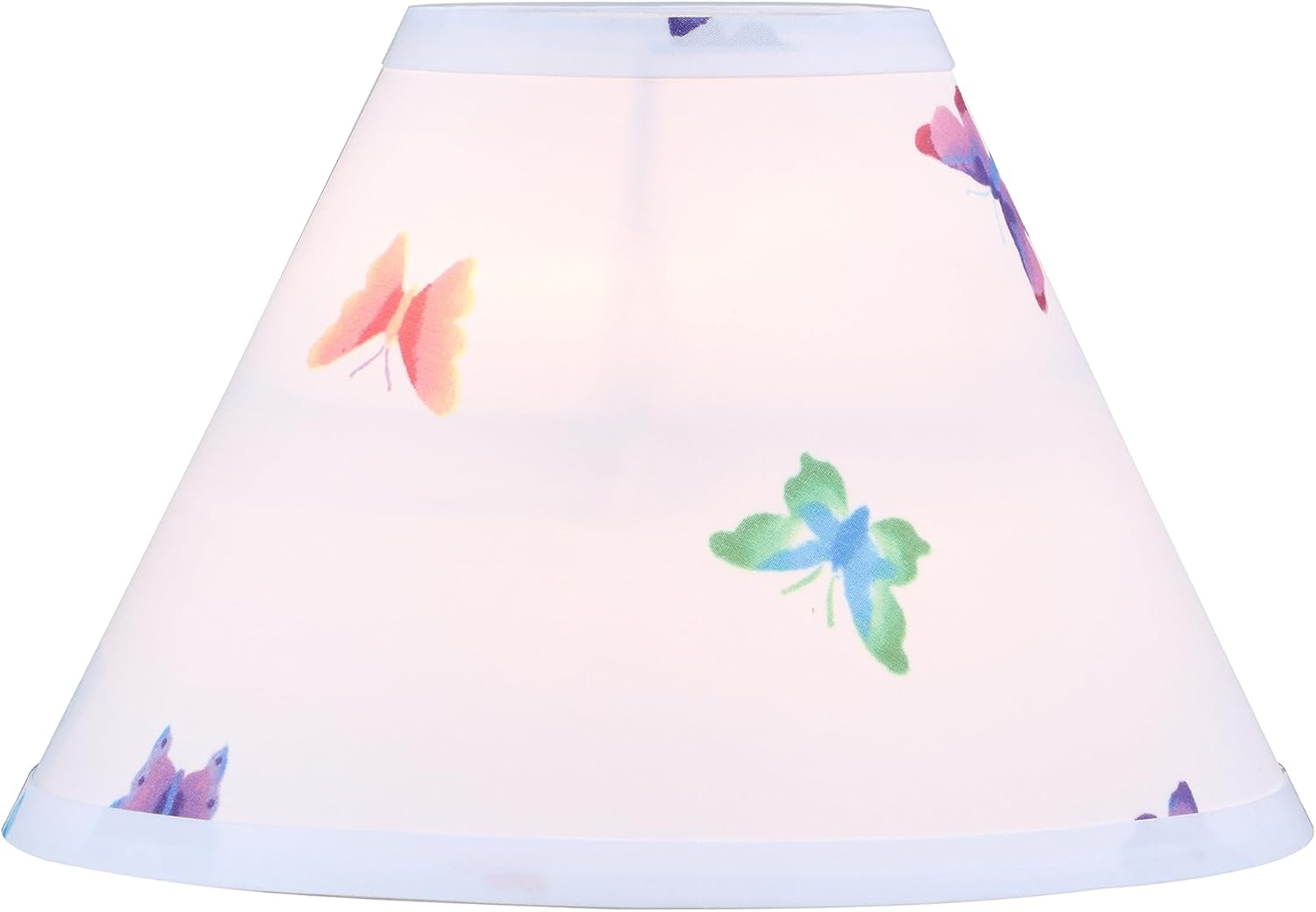 Aspen Creative 56036, pantalla de lámpara de transición UNO de tapa dura, blanca con diseño de mariposa y floral, parte superior de 4 pulgadas x 10