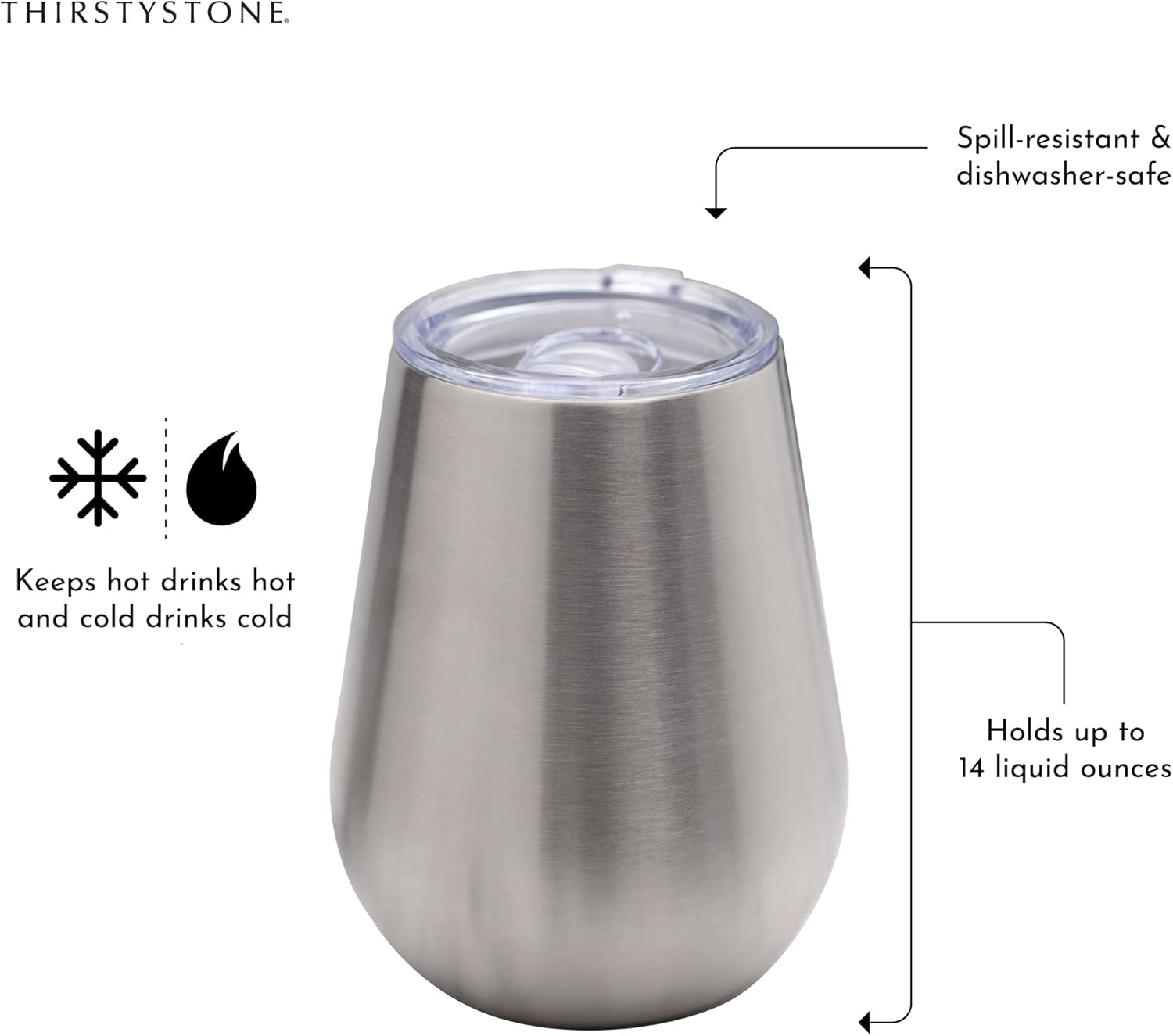 Cambridge Silversmiths – Juego de 2 vasos de vino de doble pared de acero inoxidable champán cepillado de 14 onzas, color dorado