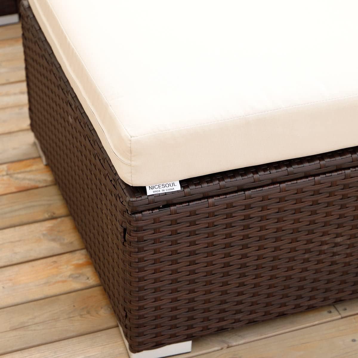 NICESOUL Muebles modulares de mimbre para exteriores, muebles de patio, sofá de ratán, seccionales, juego de conversación de mimbre, espacio libre