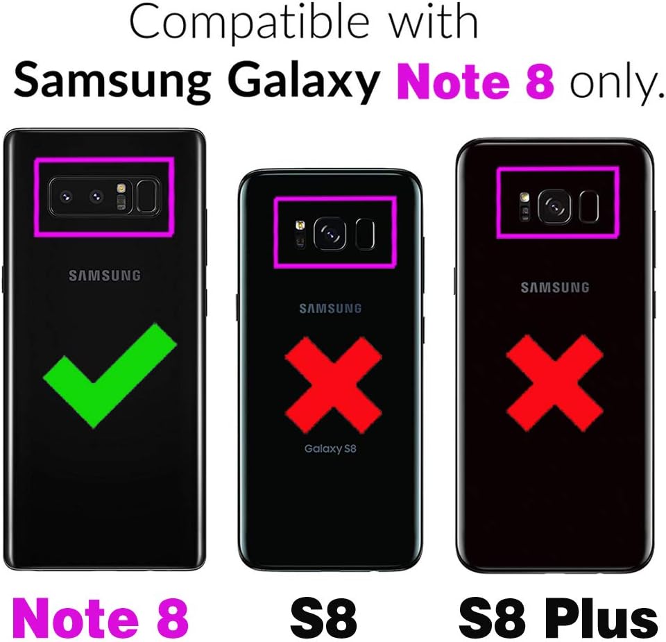 Asuwish Funda de teléfono para Samsung Galaxy Note 8, a prueba de golpes, dura, a prueba de caídas, protección de cuerpo completo, resistente,