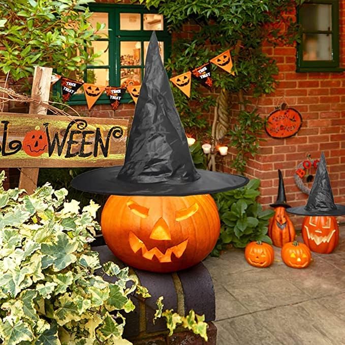 Halloween Witch Hat, 1 Pcs Black Witch Costume Accessory for Halloween Witch Cosplay Party Favor Holiday Decoration