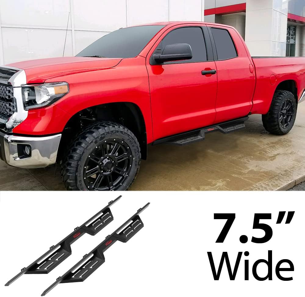 HD Ridez Estribos de acero estilo desplegable de construcción compatibles con Toyota Tundra 2007-2021 doble cabina