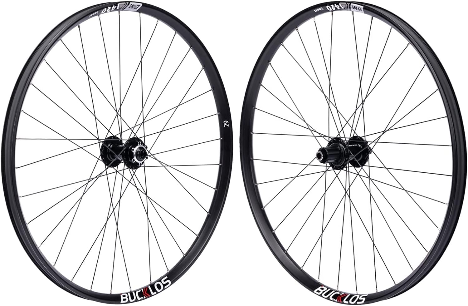 BUCKLOS Juego de ruedas para bicicleta de montaña de 27.529 pulgadas, delantero de 0.591 x 3.937in, trasero de 0.472 x 5.591in, rueda MTB, doble