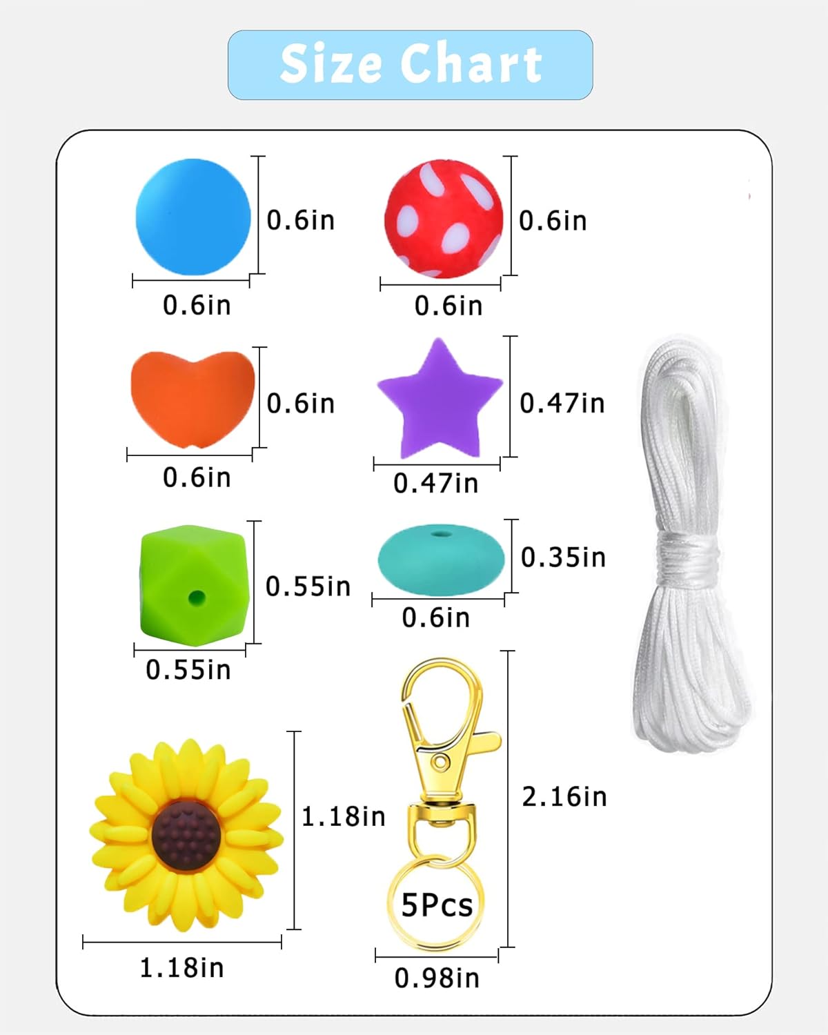 GUPWOS Cuentas de silicona de animales, múltiples estilos y formas para hacer joyas con llavero y bolígrafo (D)