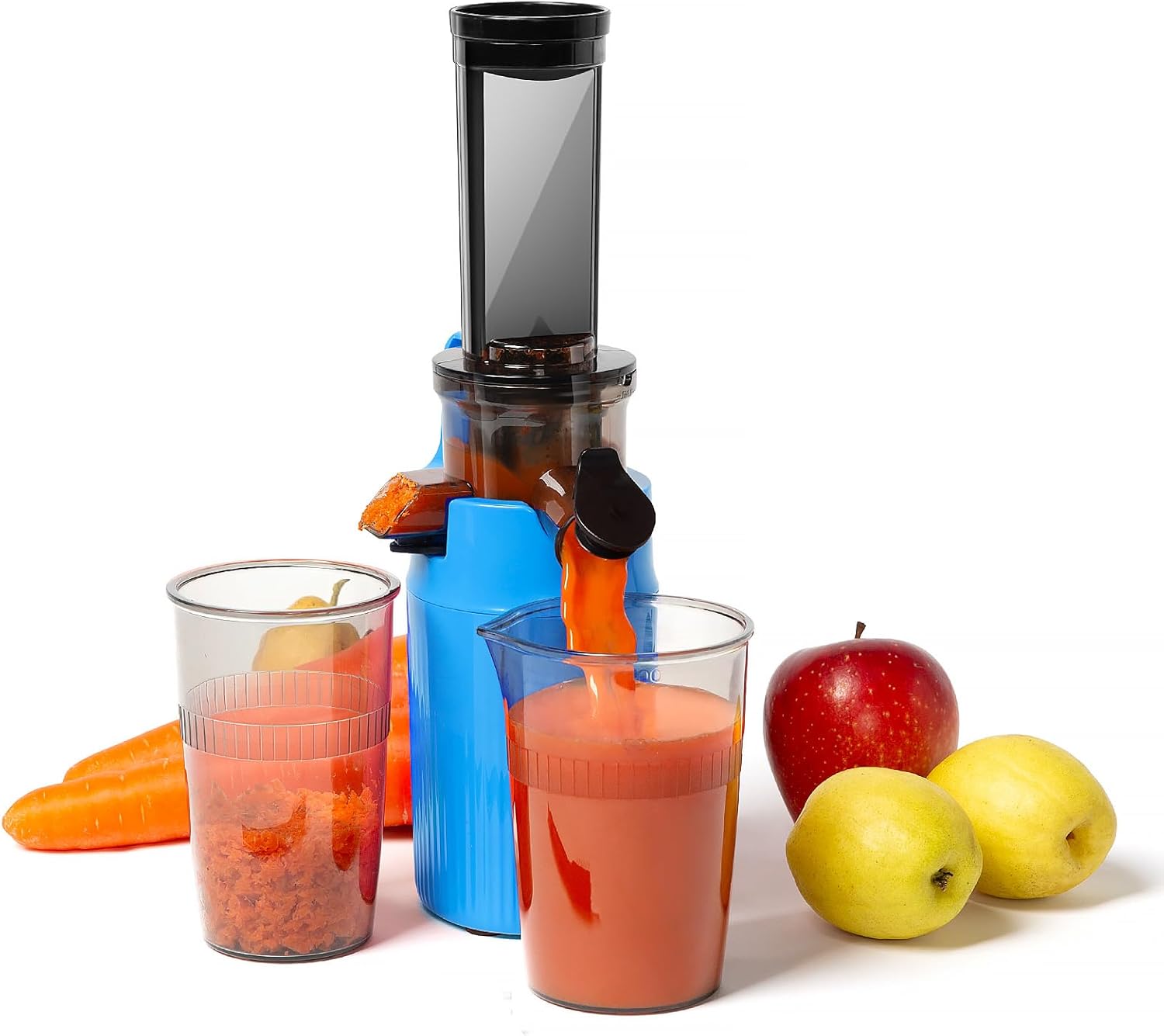 Ventray Ginnie – Exprimidor compacto de prensa en frío, exprimidor lento con velocidad baja de 60 rpm, fácil de limpiar y nutrimentar con vitaminas