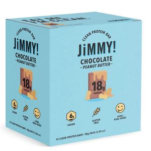 Jimmy! – Barras de proteína de mantequilla de maní y chocolate, 0.65 onzas de proteína, bajas en azúcar, 12 unidades Jimmy! – Barras de proteína de mantequilla de maní y chocolate, 0.65 onzas de proteína, bajas en azúcar, 12 unidades