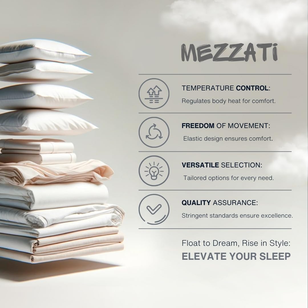 Mezzati Colección Prestige 1800 – Juego de sábanas de lujo, suave y cómoda, de microfibra cepillada