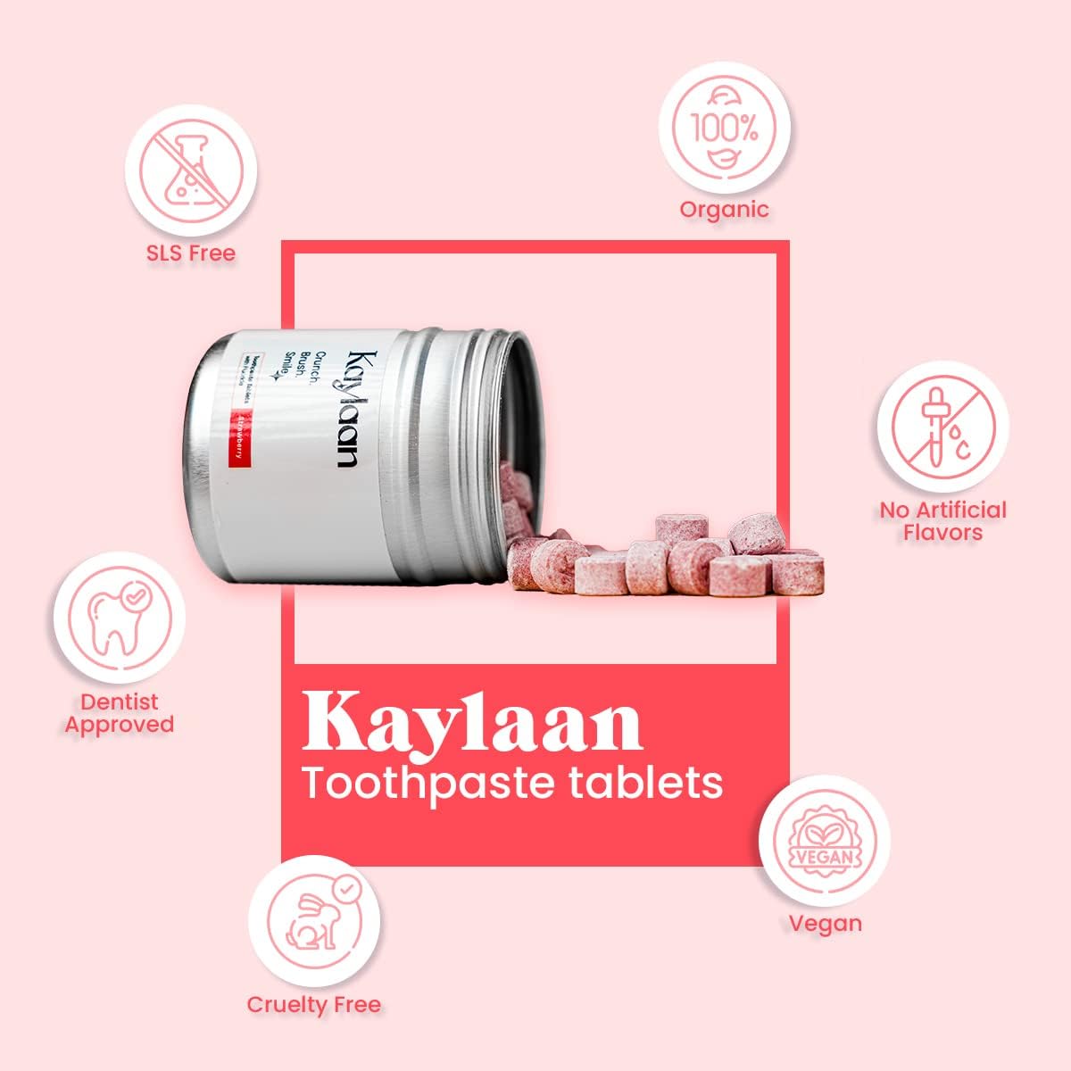Tabletas de pasta de dientes con flúor, sabor a fresa, 90 unidades, pasta de dientes de viaje ecológica, tabletas de pasta de dientes masticables