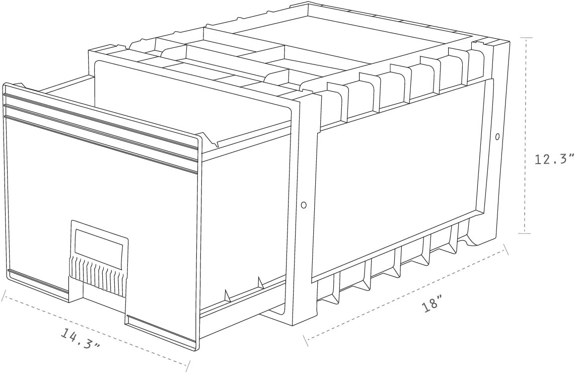 Storex Caja de almacenamiento de plástico con cerradura, tamaño carta, cajón de 18 pulgadas, negro, paquete de 2 (61178A02C)