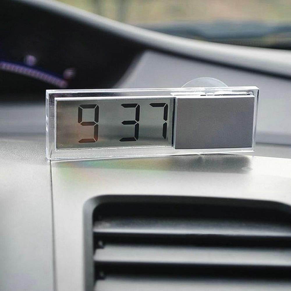 Eaglerich 1 unids peso ligero durable transparente coche electrónico reloj pantalla LCD digital con lechón más nuevo reloj LCD reloj