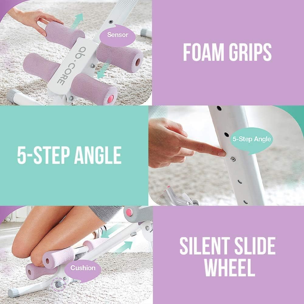 leikefitness Entrenador abdominal de altura ajustable para todo el cuerpo abdominal, máquina de entrenamiento de cintura, tóner de núcleo, piernas,