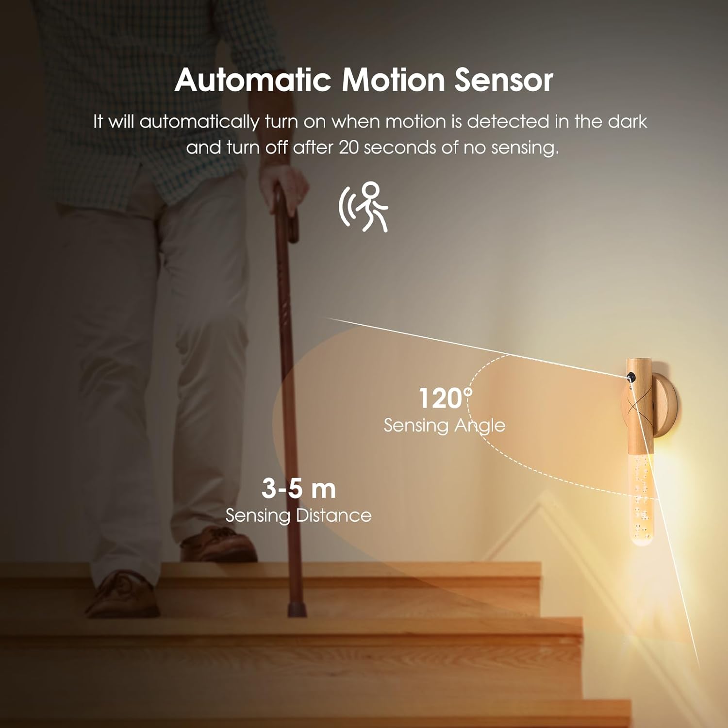 Luz nocturna con sensor de movimiento, batería recargable, sensor de cuerpo, luz nocturna de encendidoapagado automático, aplique de pared magnético