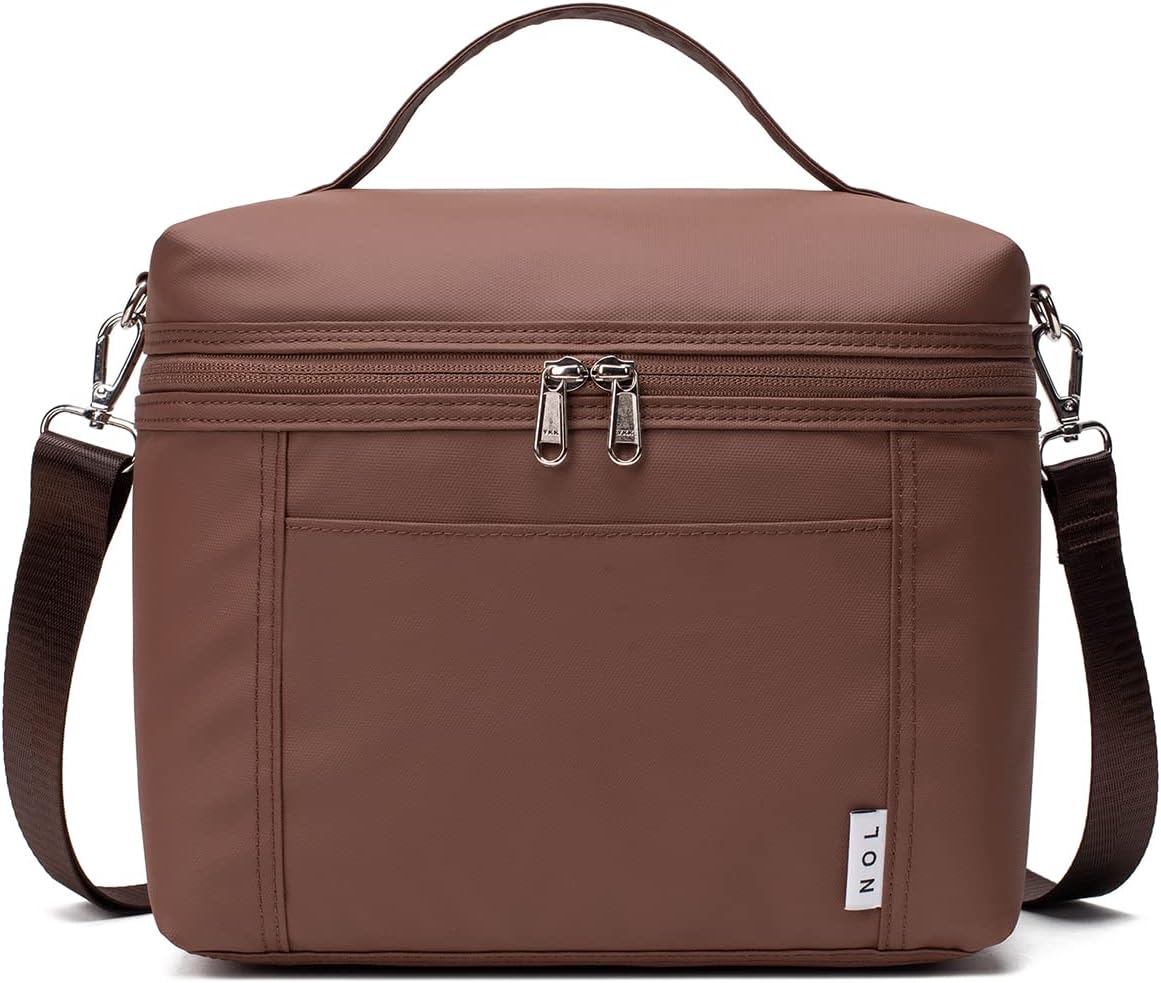 NOL Natural Organic Lifestyle – Bolsas de almuerzo aisladas para mujer, bolsa de refrigeración ligera de nailon impermeable para el trabajo